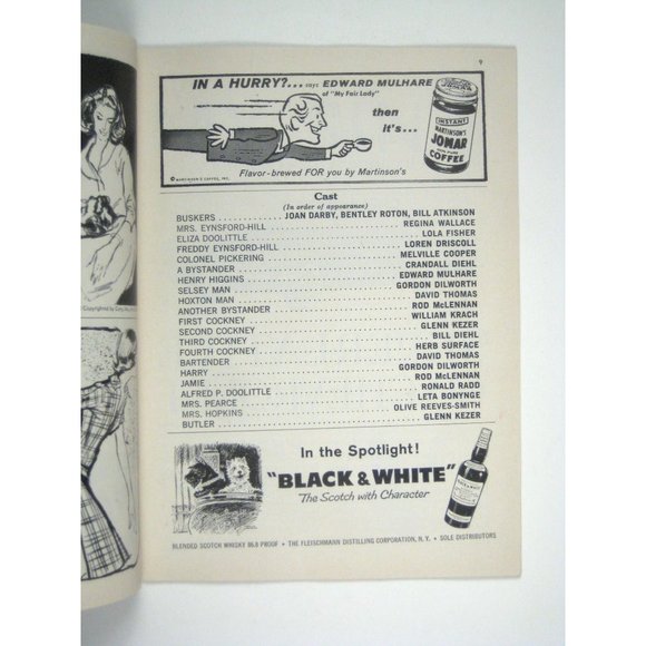 Playbill My Fair Lady Hellinger Theatre October 1959 Lola Fisher Mulhare - Picture 4 of 7